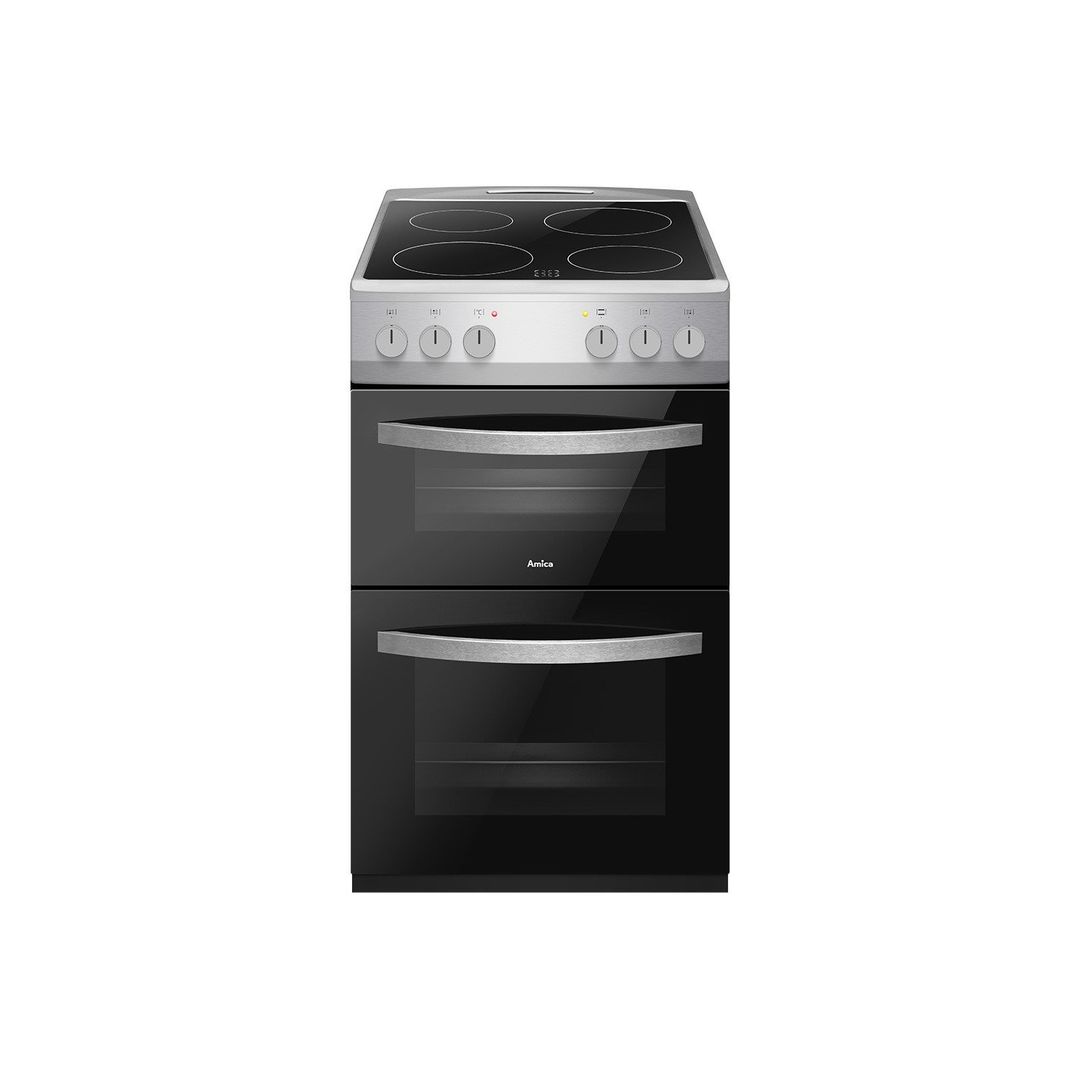Amica AFC502SS 50cm Electric Cooker - Silver - Image 1