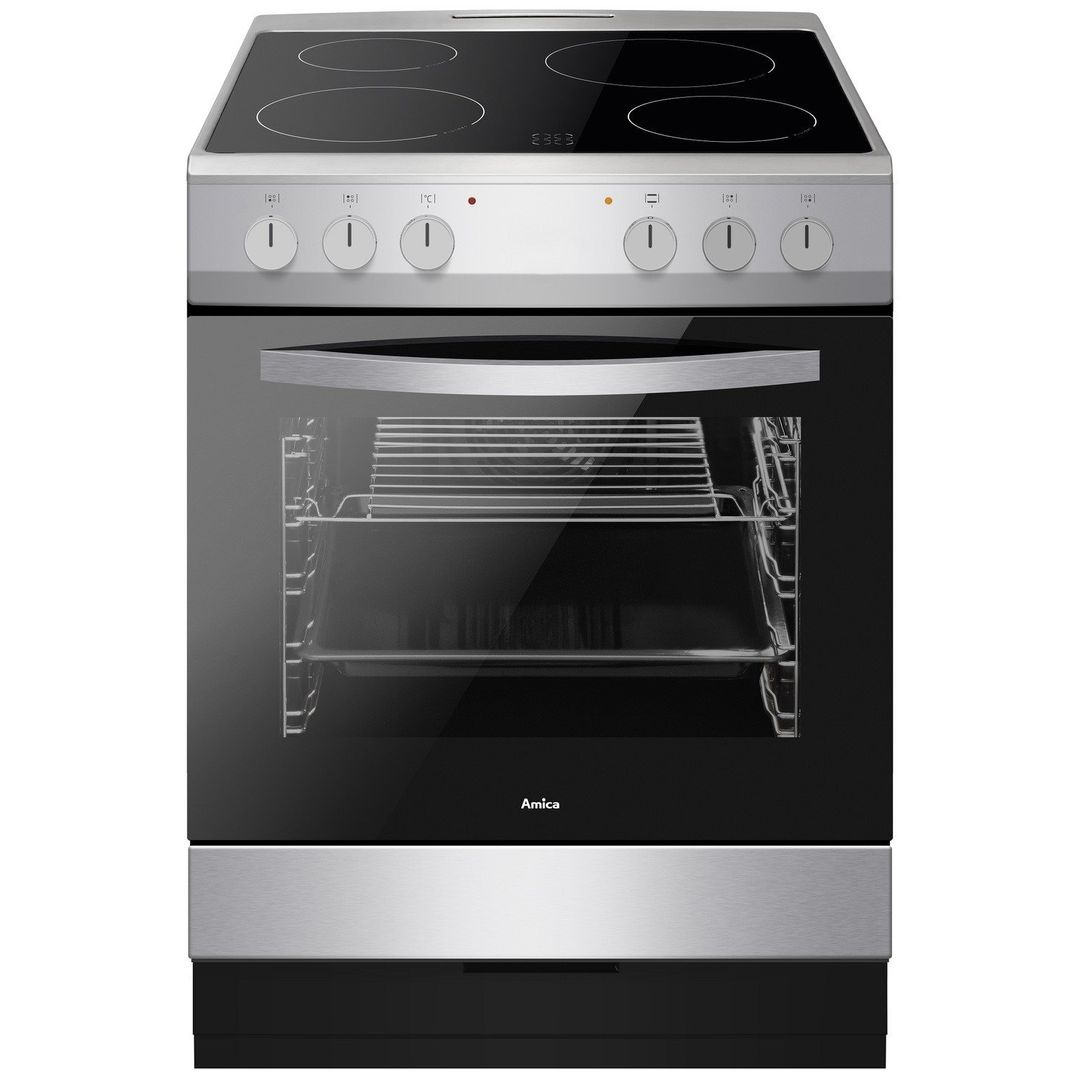Amica AFC601SS 60cm Electric Cooker - Silver - Image 1