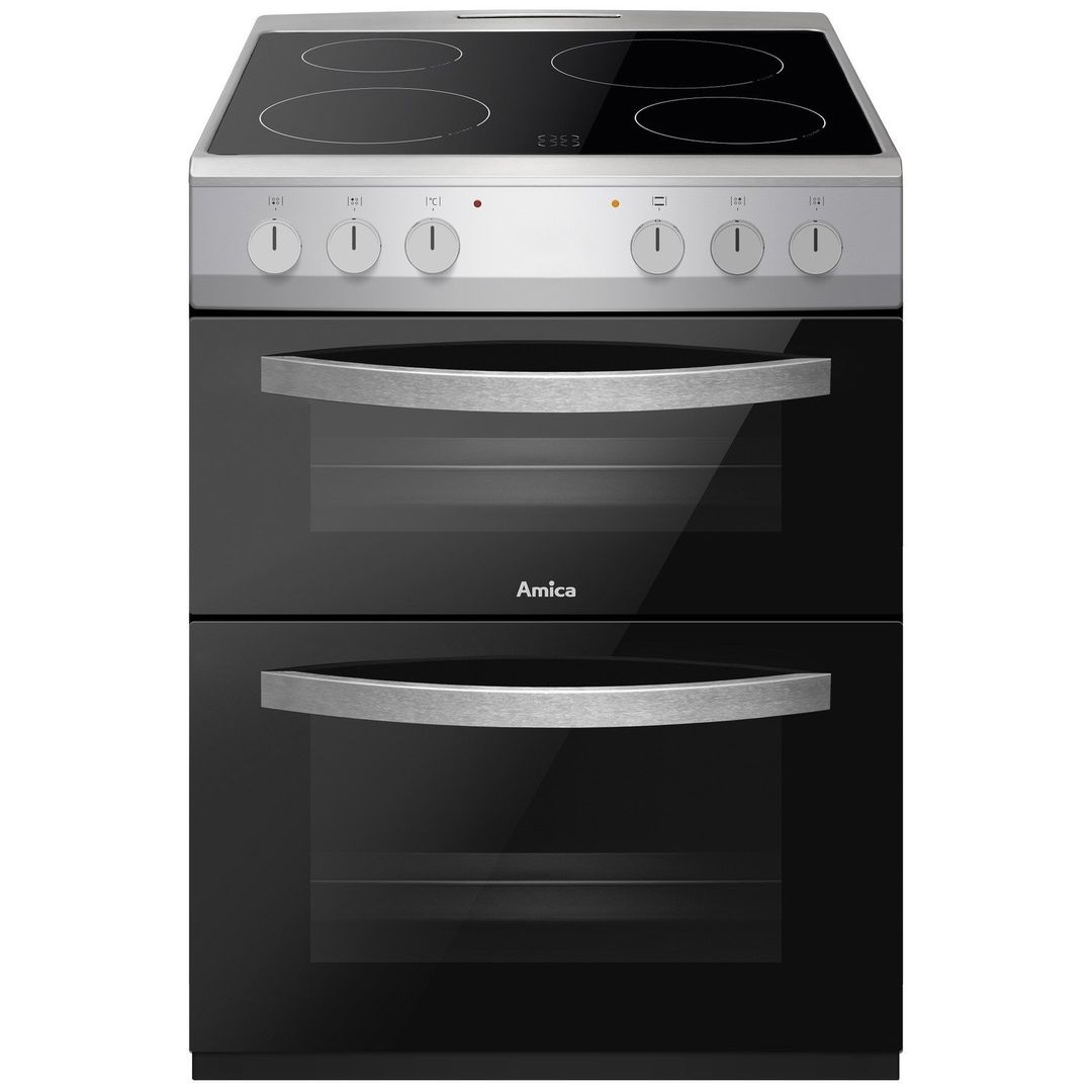 Amica AFC602SS 60cm Electric Cooker - Silver - Image 1