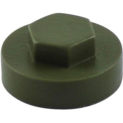 Timco 1912B27CAP Hex Head Cover Caps - Olive Green 19Mm