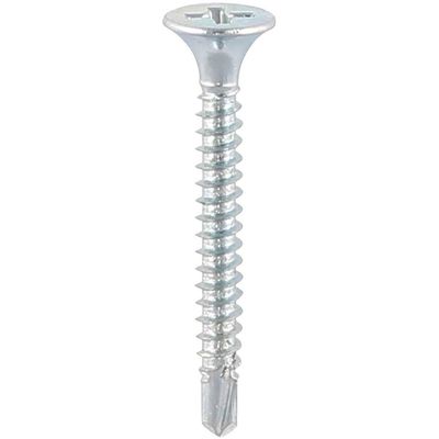 Timco LW38S Metal Construction Timber To Light Section Screws - Countersunk - Wing-Tip - Self-Drilling - Exterior - Silver Organic 4.8 X 38 Box 200