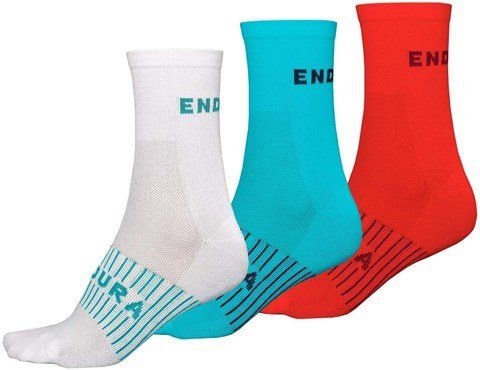 Endura Coolmax Race Womens Socks Triple Pack Pacific Blue - Thumbnail 2