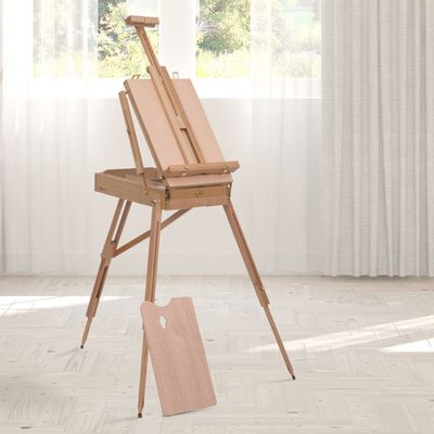 HOMCOM Foldable Wooden Art Easel - Natural wood
