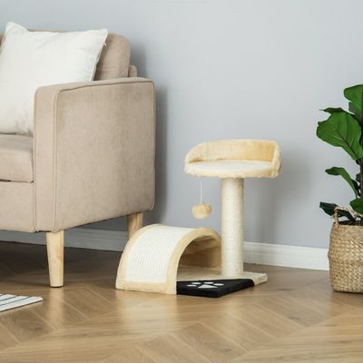 Pawhut Cat Tree Scratching Post - Beige