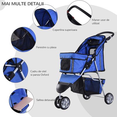 Pawhut Pet Travel Stroller - Blue