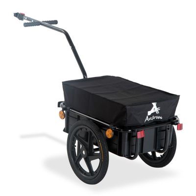 HOMCOM Bicycle Trailer With Towing Bar - Black - Thumbnail 2