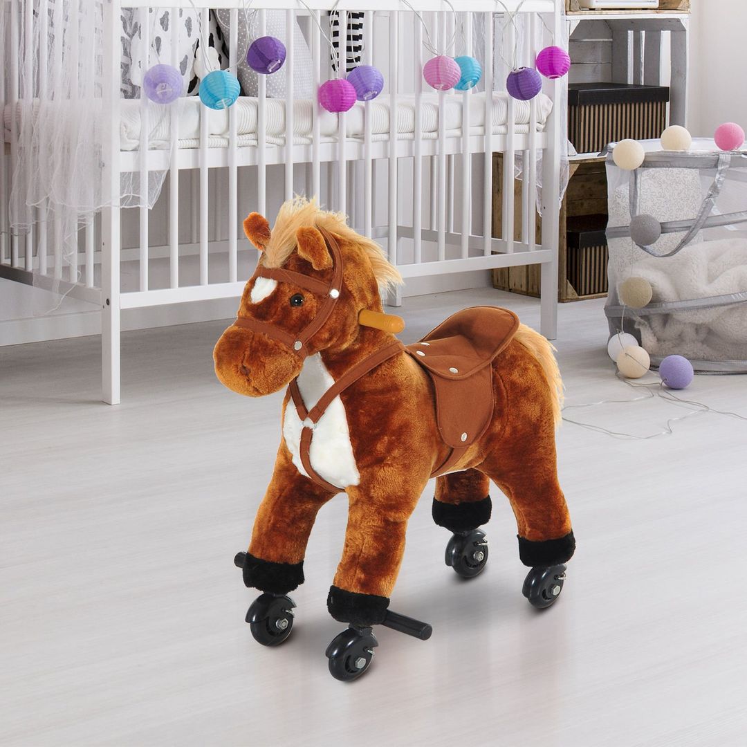 Rocking Horse Little Baby Plush Toy - Brown - Image 1