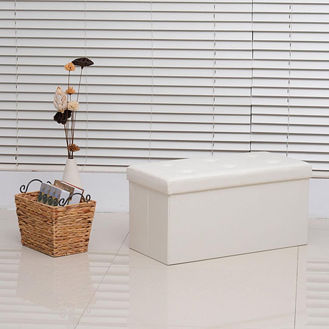 HOMCOM Storage Bench - Cream white - Image 1