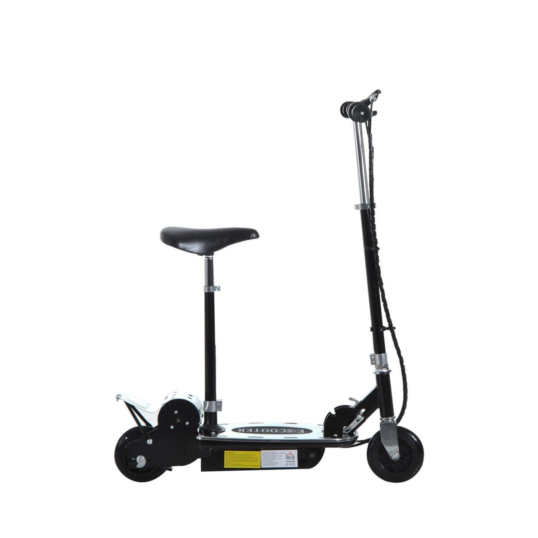 AA1-023BK HOMCOM Electric Scooter for Kids, Folded Powdered Scooters for Ages 7-12 Years w/ 120W Motor, Up to 10km/h, 8km, Adjustable Ride on Toy, Black - Image 1