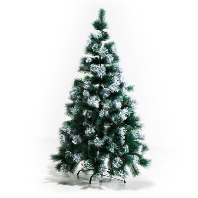 HOMCOM 5ft Artificial Green Christmas Tree Metal Stand - Green