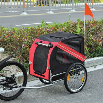 Pet Bicycle Steel Frame Trailer - Red