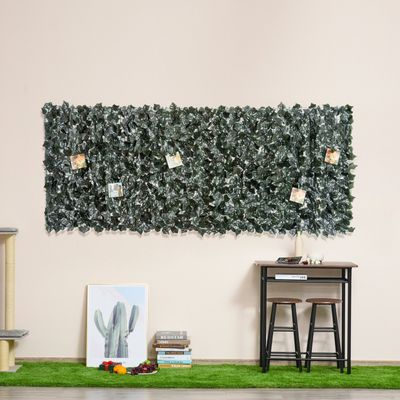 Outsunny Artificial Leaf Hedge Screen - Dark Green / 100cm / 240cm