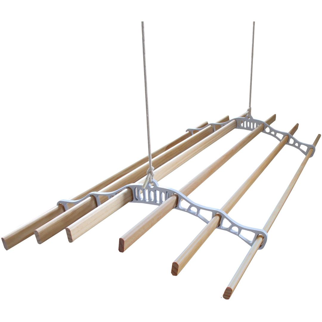 Clothing Airer Ceiling Pulley White 1.4m - White - Image 1