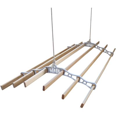 Clothing Airer Ceiling Pulley White 1.4m - White