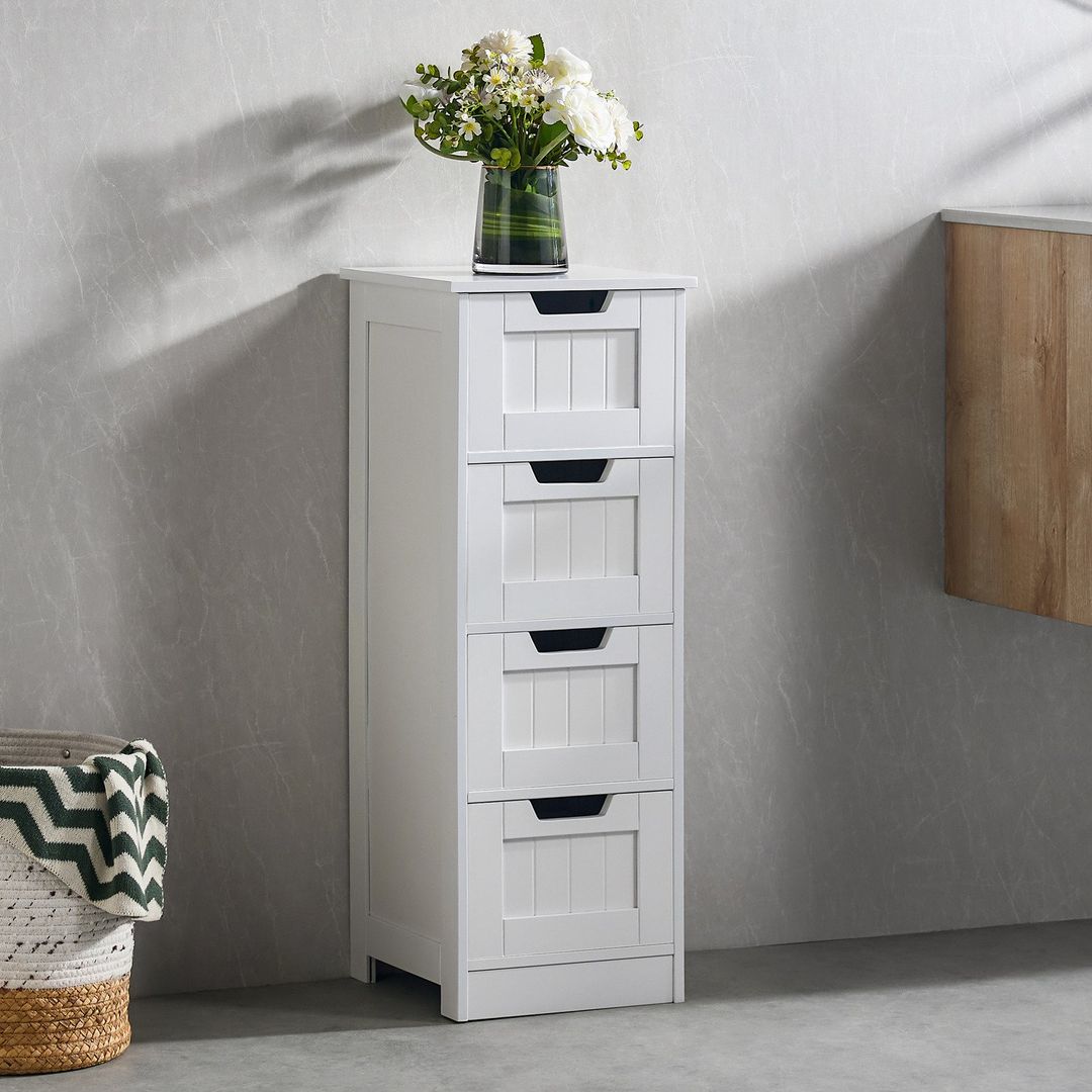 Priano 4 Drawer Freestanding Unit - White - Image 1