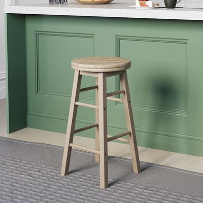 Wooden Revolving Bar Stool - Pine / 1 - Thumbnail 2