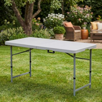 Outdoor Folding Camping Table - White / 122cm