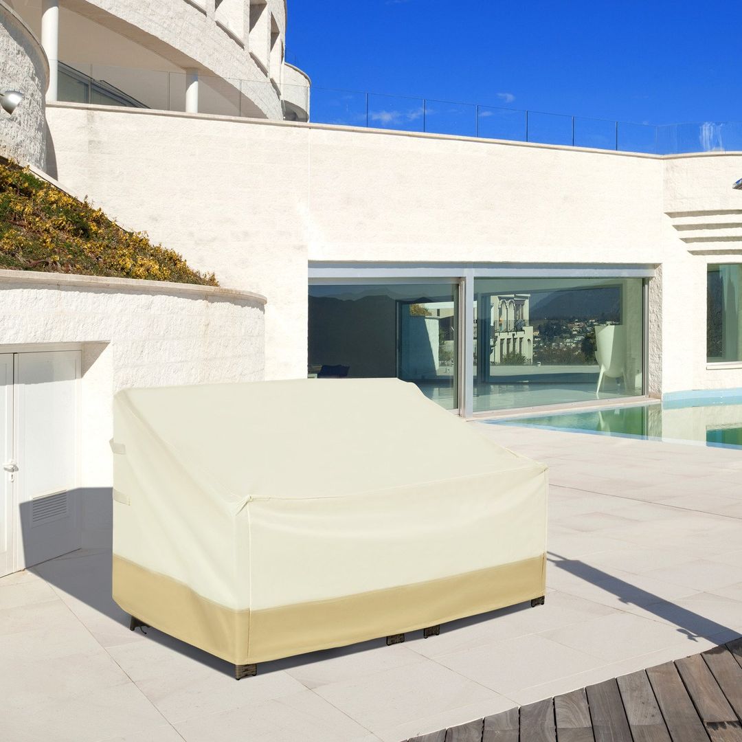 Outsunny 600D Oxford Cloth Furniture Cover - Beige and Coffee - Image 1