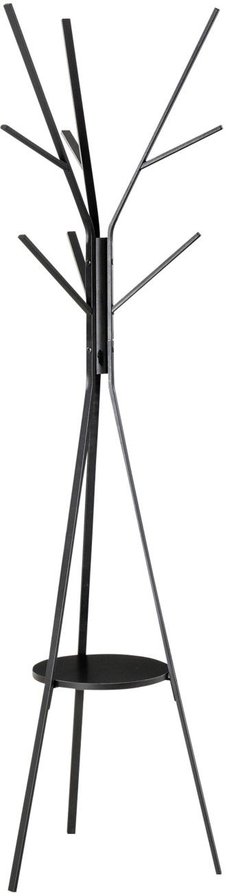 HOMCOM 180cm Free Standing Coat Rack - Black - Image 1