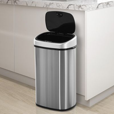 HOMCOM Sensor Waste Bin - Silver / 58l