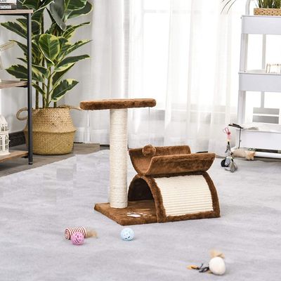 Pawhut Cat Tree Plush - Brown