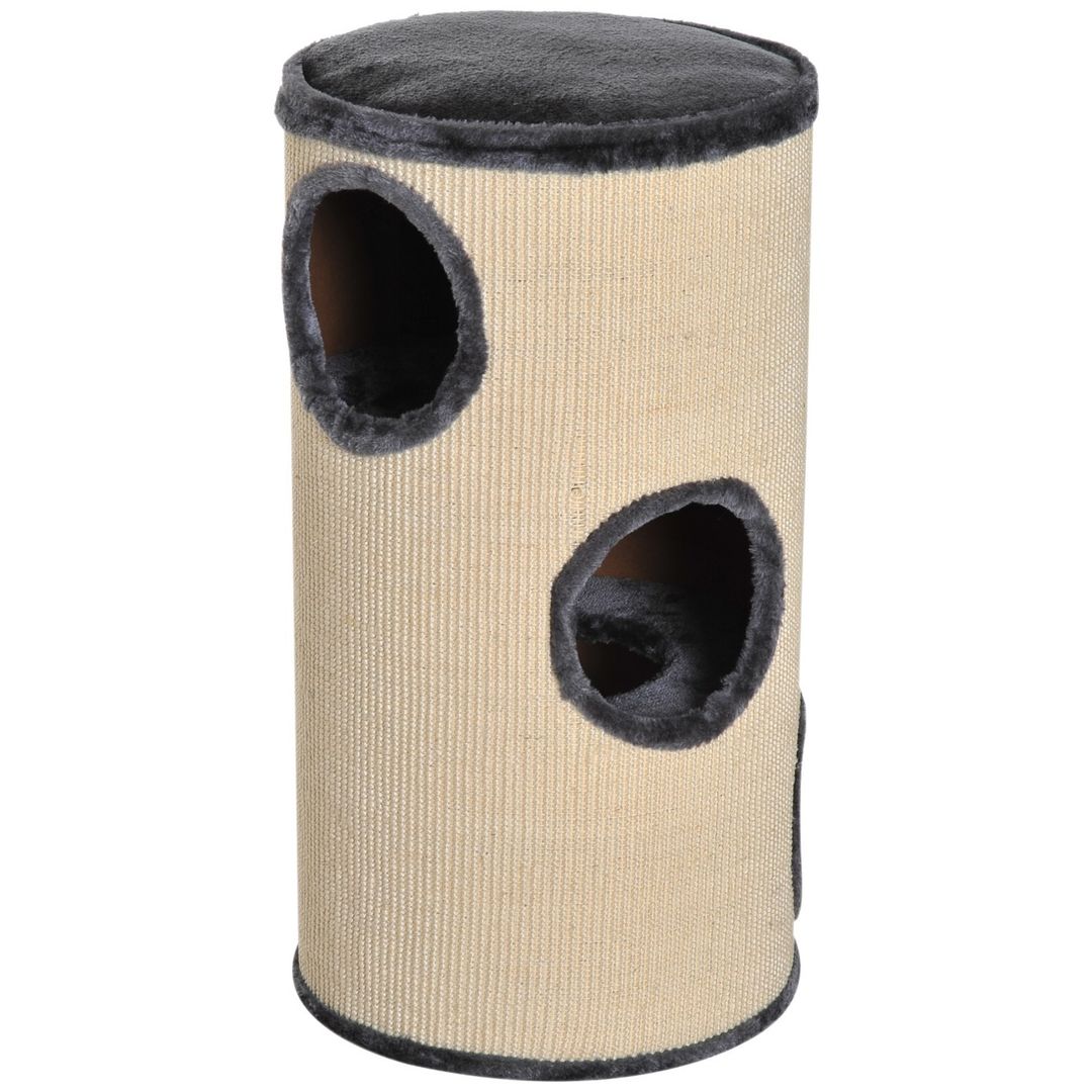 PawHut Cat Scratching Barrel Sisal Activity Center - Yellow - Image 1