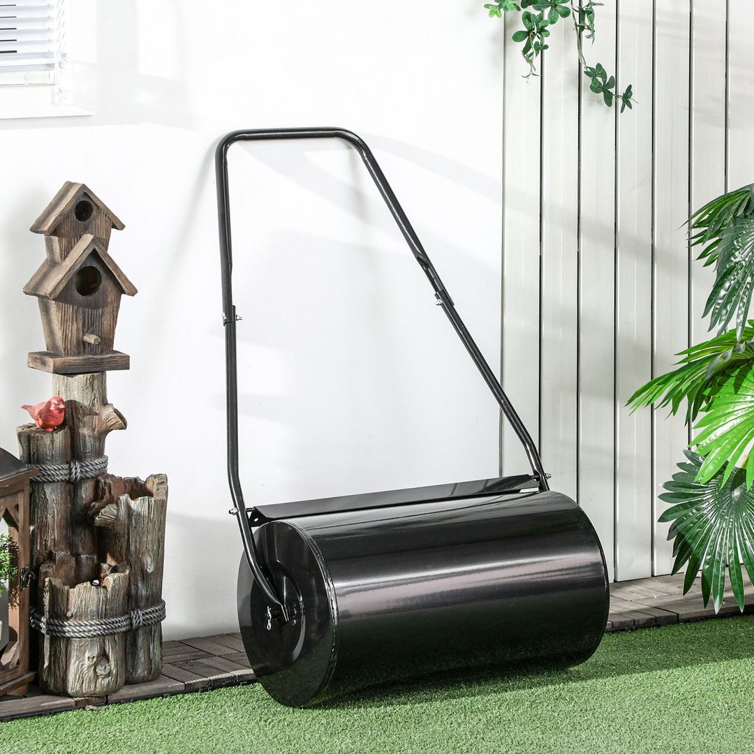 Outsunny Heavy Duty Garden Lawn Roller - Black - Image 1