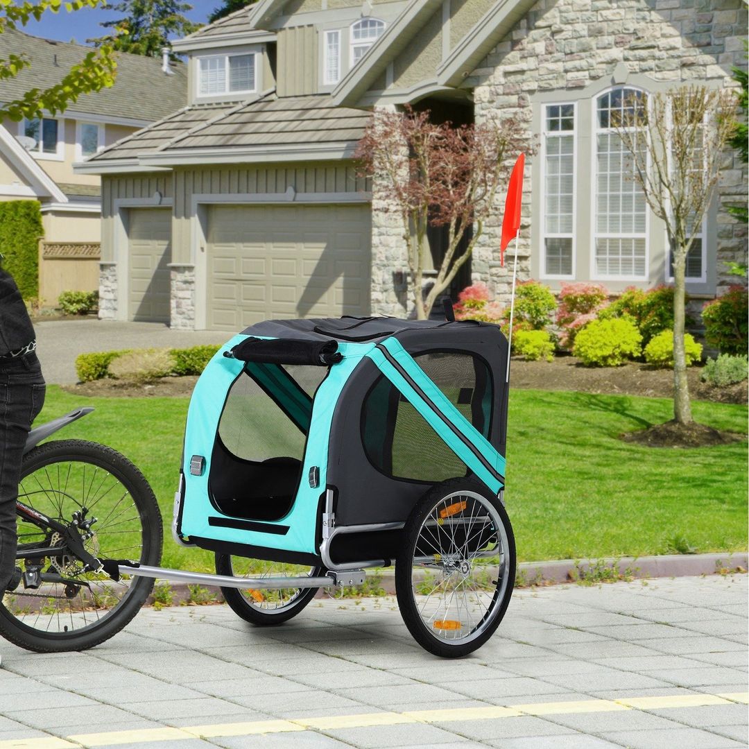 Pet Bicycle Steel Frame Trailer - Green - Image 1