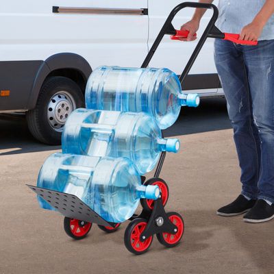 DURHAND 6 Wheels Foldable Load Cart - Black & Red