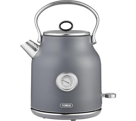 TOWER Renaissance T10063G Traditional Kettle - Grey, Silver/Grey