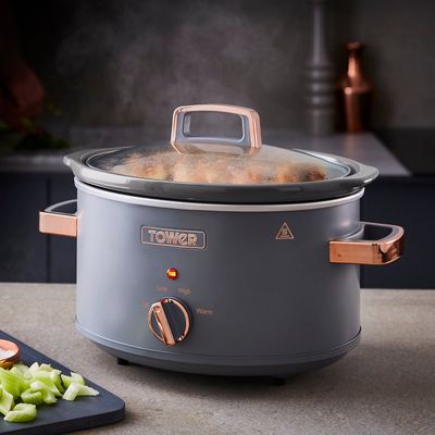 TOWER Cavaletto T16042GRY Slow Cooker - Grey, Silver/Grey