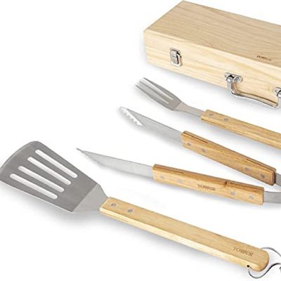 TOWER 4 Piece BBQ Tools Set - Stainless Steel, Stainless Steel