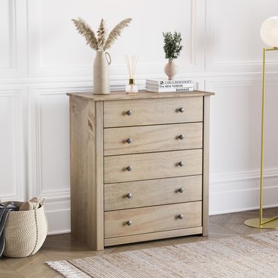 Panama 5 Drawer Chest - Natural