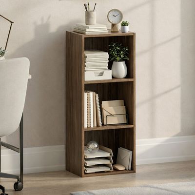 Oxford Cube Bookcase - Walnut / 3 Tier - Thumbnail 2