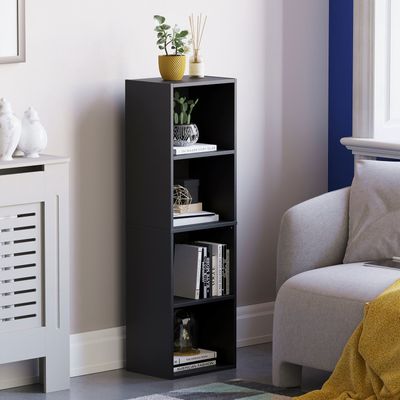 Oxford Cube Bookcase - Black / 4 Tier