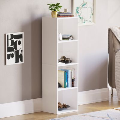 Oxford Cube Bookcase - White / 4 Tier