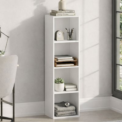 Oxford Cube Bookcase - White / 4 Tier - Thumbnail 2