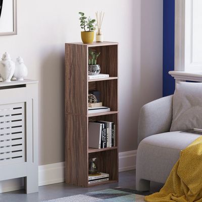 Oxford Cube Bookcase - Walnut / 4 Tier