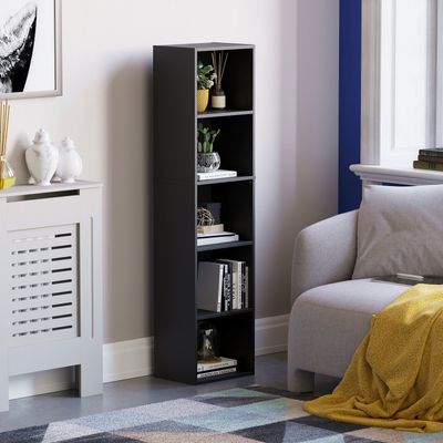 Oxford Cube Bookcase - Black / 5 Tier