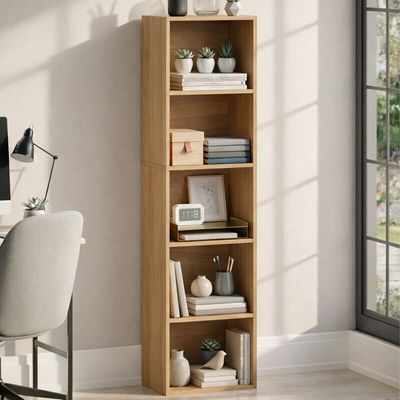 Oxford Cube Bookcase - Oak / 5 Tier - Thumbnail 2