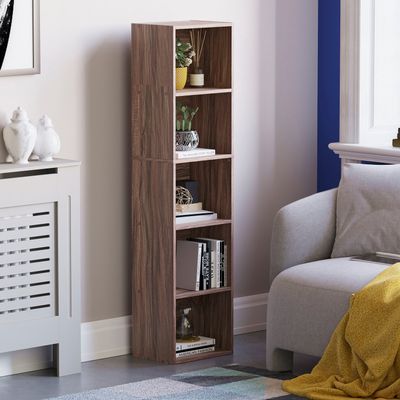Oxford Cube Bookcase - Walnut / 5 Tier