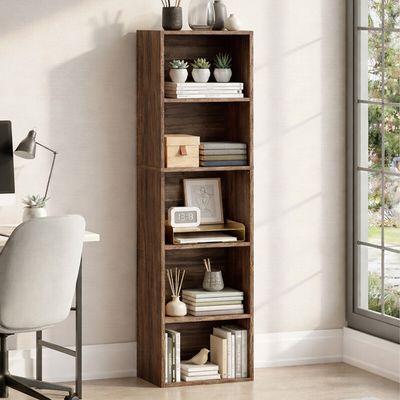 Oxford Cube Bookcase - Walnut / 5 Tier - Thumbnail 2