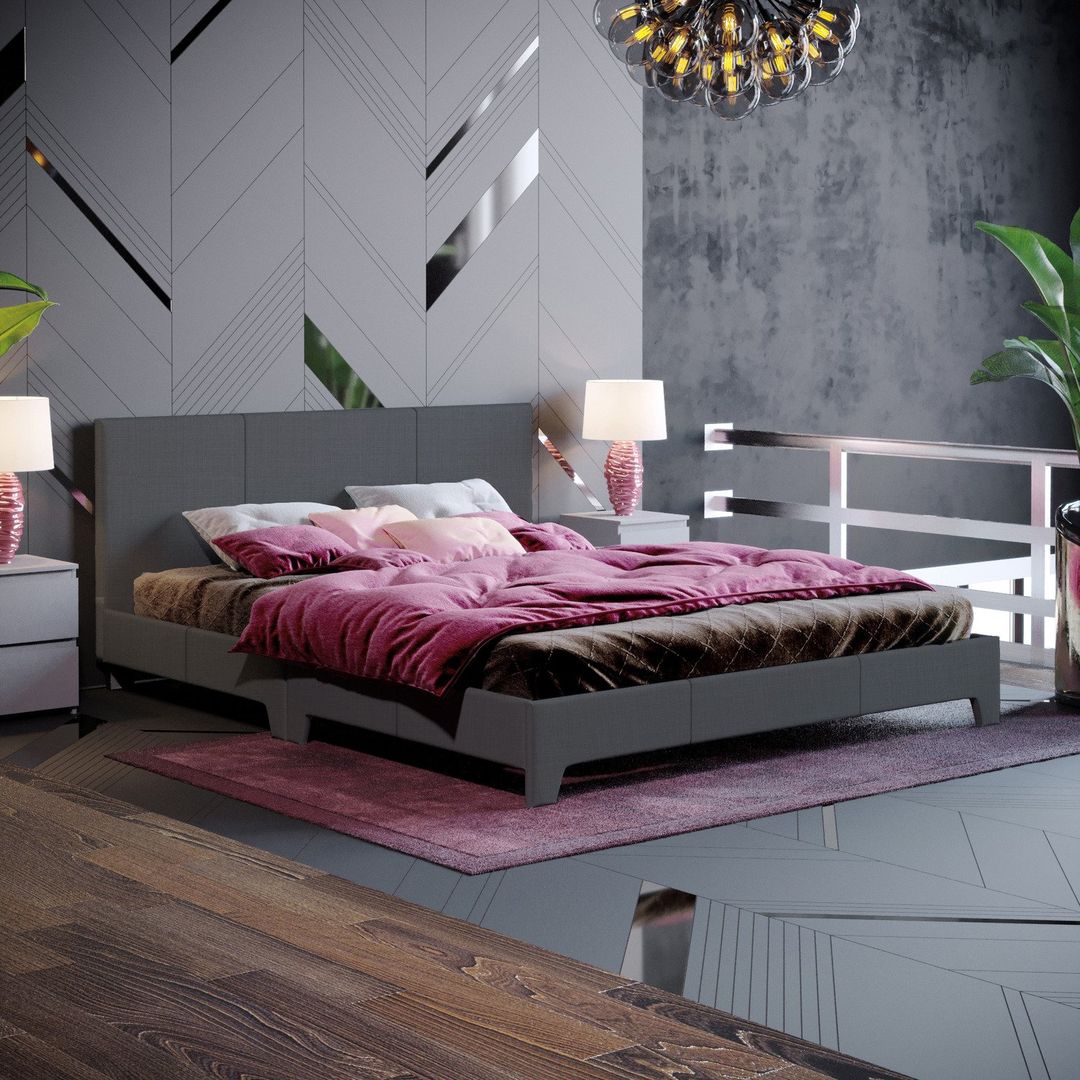 Victoria Fabric Bed - Dark Grey Linen / King - Image 1