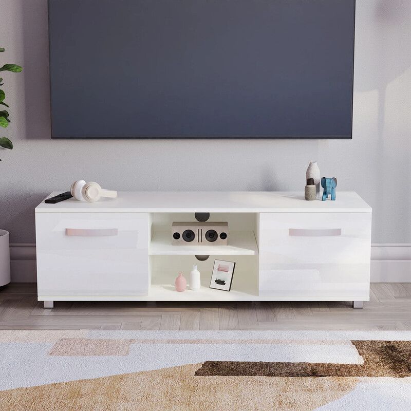Cosmo 2 Door TV Unit - White / 120cm - Image 1