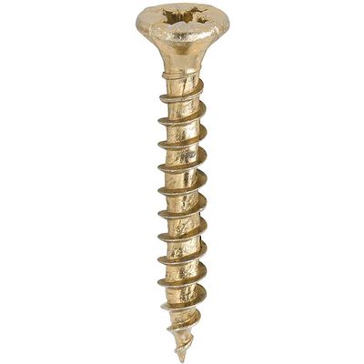 Timco 40030VYTUB Velocity Premium Multi-Use Screws - Pz - Double Countersunk - Yellow 4.0 X 30