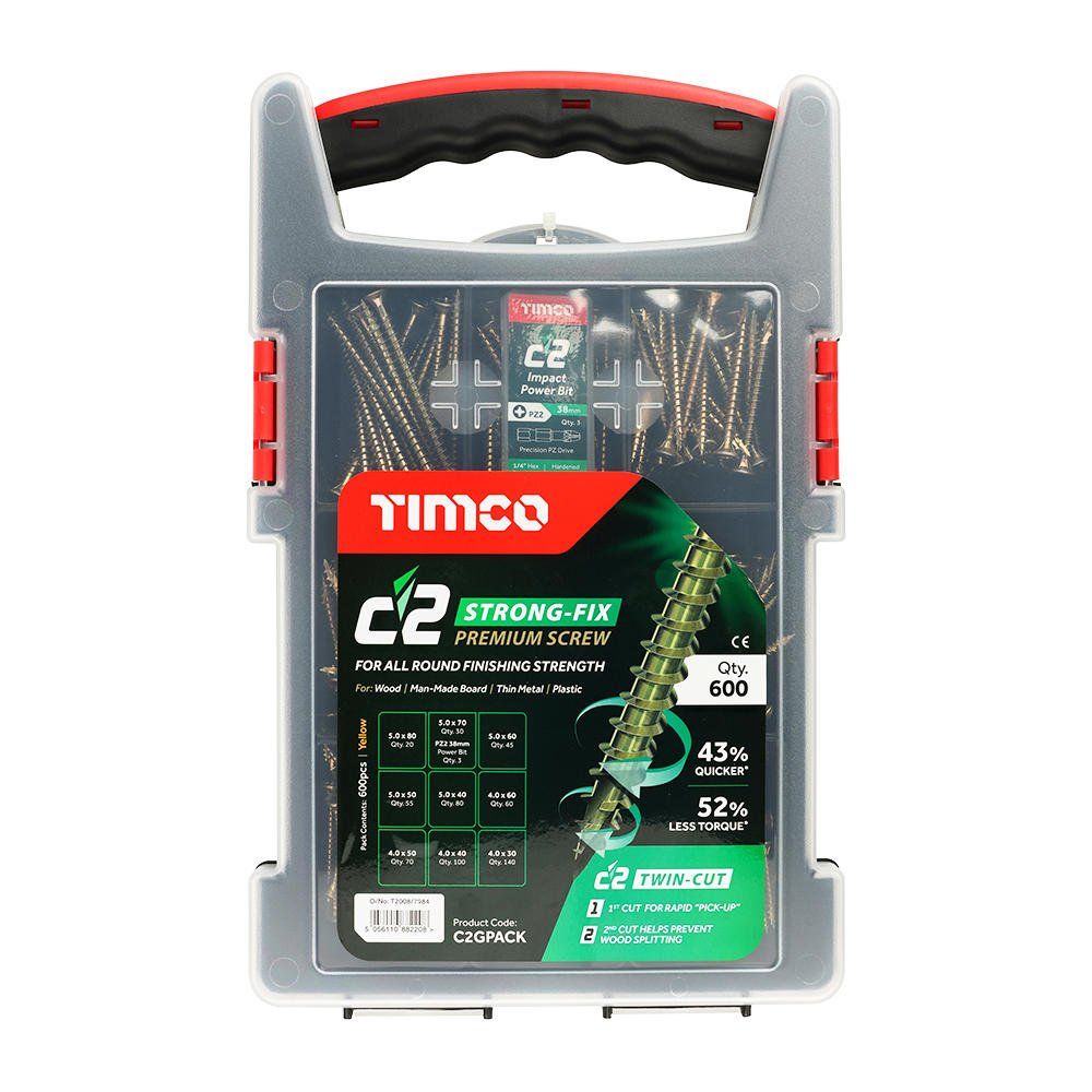 Timco C2 Strong Fix Wood Screws Mixed Grab Pack - Image 1