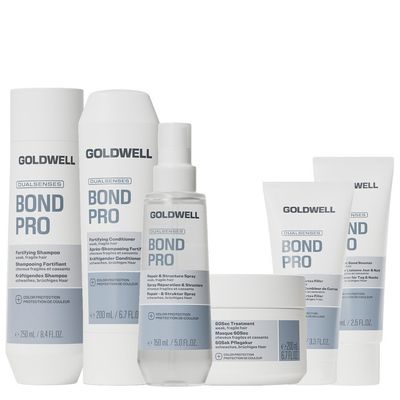 Goldwell Dualsenses Bond Pro Fortifying Shampoo 250Ml, Fortifying Conditioner 200Ml, Repair & Structure Spray 150Ml, 60Sec. Treatment Mask 200Ml, Day & Night Bond Booster 75Ml & Pre-Wash Cortex Filler 100G Pack