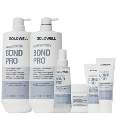 Goldwell Dualsenses Bond Pro Fortifying Shampoo 250Ml, Fortifying Conditioner 200Ml, Repair & Structure Spray 150Ml, 60Sec. Treatment Mask 200Ml, Day & Night Bond Booster 75Ml & Pre-Wash Cortex Filler 100G Pack