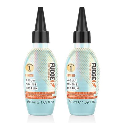 FUDGE Aqua Shine Lightweight Hair Styling Heat Protection Hair Serum 50ml Double in Clear
