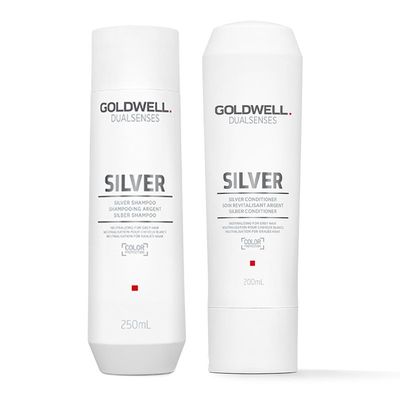 Goldwell DUO Dualsenses Silver Shampoo 250ml & Silver Conditioner 200ml in Clear